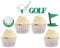 SYKYCTCY 24 Pack Golf Cupcake Toppers Glitter Sport Golf Ball Cupcake Picks Baby Shower Golf Sports Players Theme Birthday Party Cake Decorations Supplies