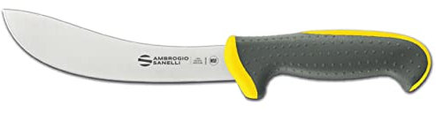 Januel - Ambrogio Sanelli - Couteau - Gamme Tecna - Modèle Dépouiller -Lame 15cm -Acier Inox Nitro-B, Jaune