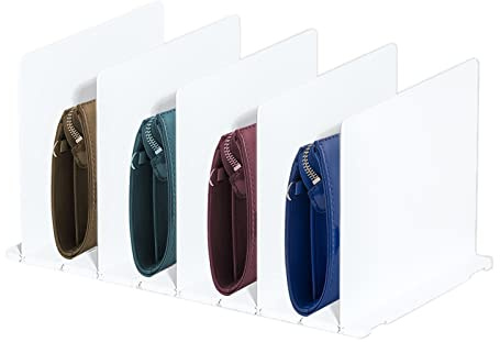 Creahappy 5 Stück Regalteiler für Schrank, Regal, Organizer mit Bodenregal, Schrank-Organisation, verstellbares Regal, Geldbörse, Trenner, Schrank, Bücherregal für Organisation im Schlafzimmer, Büro