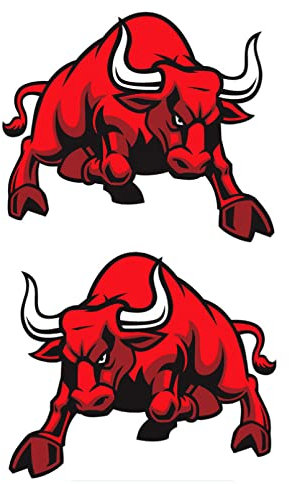 MACMRD Auto Aufkleber 17,7 * 15 cm Red of Bull Creative Car Sticker Aufkleber wasserdichte Aufkleber Dekoration