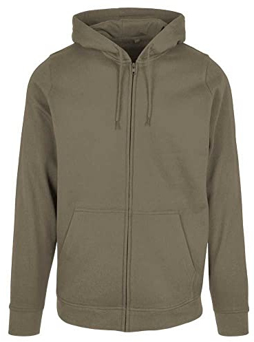 Build Your Brand Herren Kapuzenpullover Basic Zip Hoody, klassischer Männer Hoodie mit Reißverschluss