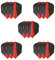 Harrows Retina Dart-Flights, 100 Mikron, extra stark, Drachen, 5 Sets (15 Stück) (rot)