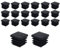 20 Pcs Square Plastic Plugs, Black Tube Inner End Caps, 25mm x 25mm Cover for Furniture Chair Desk Leg Tables Foot, Pipe