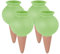 Relaxdays 4 Picos Riego Plantas Interior y Exterior Diseño Vasija Arcilla, Cono Autorriego Flores 100ml, Verde/Terracota