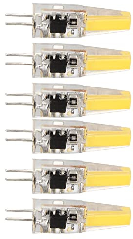 Spacnana 6er-Pack 6W 500LM G4 LED COB Silica Gel Energiesparlampe für Decken-Wand-Tischlampe 220V (Warmweiß)