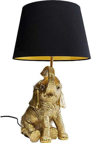 Kare Design Tischlampe Happy Elefant Gold, Tischleuchte, Elefanten Motiv, kein Leuchtmittel inklusive, 48x27x27 cm (H/B/T)