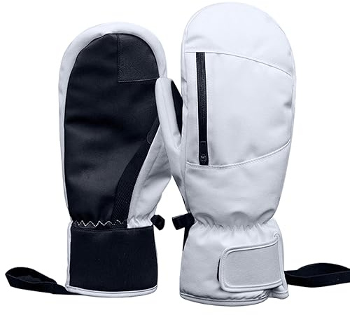 Lixada Manoplas de Snowboard para Mujeres y Hombres, Guantes de esquí Impermeables, Guantes de Nieve con Pantalla táctil para Invierno, Snowboard, Motos de Nieve