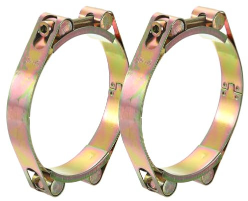 sourcing map 2Pcs T-Bolt Hose Clamps, 105-115mm/4.13-4.53 ID Range, Carbon Steel Radiator Hose Clamp Intake Clamp for Truck Exhaust