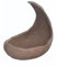 Bonsaischale Keramik unglasiert Mondschale Medium 25,0cm x 20,0cm x 25,0cm mit Drainage und Manufakturstempel - Felsbraun