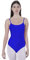 Body für Tanz, Ballett, Gymnastik, Damen, ärmellos, mit Rundhalsausschnitt und Rückenabdeckung, nicht transparent, eng anliegend, für Tanz, blau, 36
