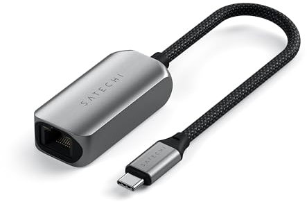 SATECHI Adaptateur Ethernet USB C 2,5 Gbps pour Connexion Réseau Ultra-Rapide – pour MacBook, Windows et Appareils avec Technologie Type‑C