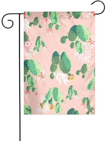LAMAME Drapeau de jardin imprimé cactus 30 x 45 cm pour décoration de terrasse pour Noël vacances en plein air