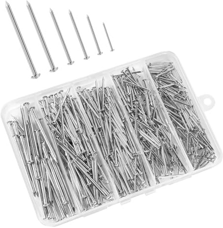 400-teiliges Nägel-Sortiment-Set, Bilder-Hänge-Nägel, Holznägel, Wandnägel zum Aufhängen, 5 Größen Sortiment