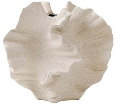 Vase Schmücken Blumenvasen Keramik-Blumenvasen Für Minimalistische Moderne Heimdekoration, Boho-Vase Für Wohnzimmer-Dekor Vasen Tischdeko (Color : White, Size : 17 * 17cm)