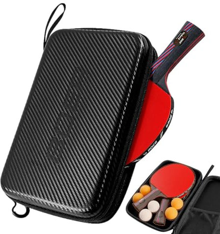 Tischtennis Schlägerhülle, Wasserdichte Tasche Für Tischtennisschläger, Tragbare Harte Tischtennistasche, Tischtennis Schlägerkoffer, Tischtennisschläger Hülle Für 2 Schläger Und Mehrere Bälle