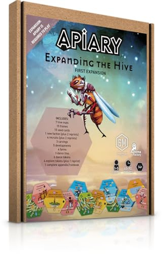 Stonemaier Games Apiary: Expanding the Hive | Einzigartige Rahmen, neue Fliesen und mehr. Hinzufügen zu Apiary – Ein Strategie-Brettspiel über Bienen im Weltraum