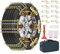 MOONCOOL 10 Stück(1 Satz) Schneeketten Universal PKW, Easy Grip Schneeketten Leichte Montage für 215-285mm Reifenbreite Anfahrhilfe, mit Handschuhe Haken Tragetasche Seil Festziehen für PKW LKW SUV