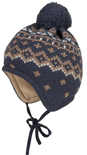 maximo MINI-Mütze, ausgenäht Jacquard Norweger, Futter Made in Germany