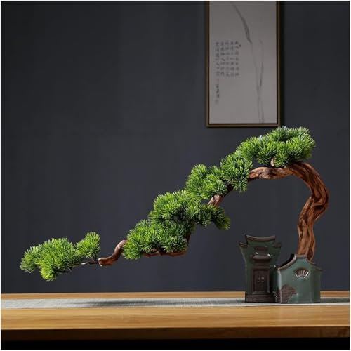 Künstliche Bäume, die echt Aussehen, künstliche Pflanzen für den Innenbereich, Bonsai-Kiefer, Topfpflanzen-Ornament, Simulation von Bonsai, Schreibtisch-Display, gefälschter Baum, Zimmerdeko