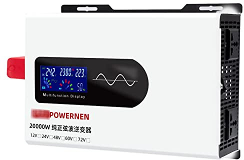 Peak 20000W Pure Sine Wave Inverter - Solar Power Converter 24V 48V 220V110V Adaptor for Truck Outdoor, Home Energy System