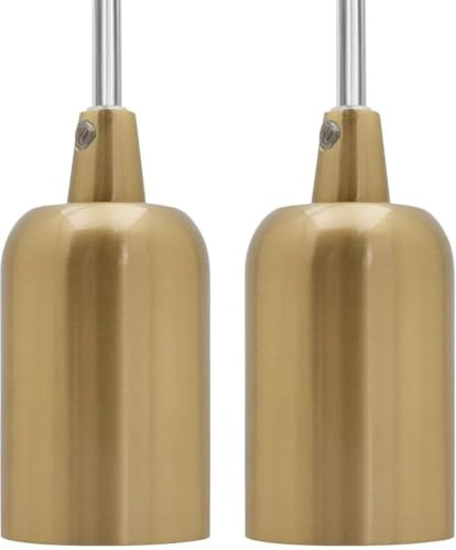 Vintage Brass Pendant Light Fitting E27 Ceiling Rose Lamp Holder 2 Pack K428F