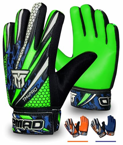 TOPMAD Goalkeeper Gloves for Kids Boys Youth, Soccer Goalie Gloves Kids with Double Wrist Support, Strong Grip Double Padded Palm football gloves boys