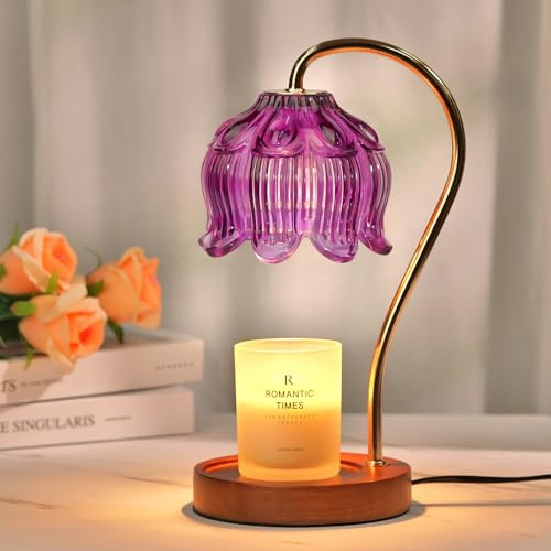 Funistree Dimmable Candle Warmer Lamp with Timer, Birthday Gifts for Women Mum Sister, Vintage Purple Lamp Candle Warmer for Jar Candle