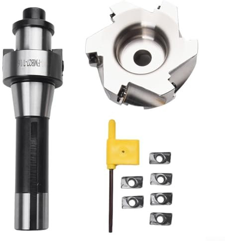 Kit de fresadora CNC, barra de herramientas recta R8 FMB27 y disco y llave de fresado 400R de 80 mm y 6 cuchillas de carburo APMT1604, para corte de placas