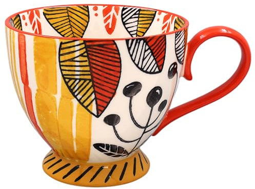 Lesser & PAVEY Hand Painted Footed Mug for Home & Kitchen | Stylish Ceramic Mugs for Tea & Coffee | Lovely Cup Set for Mens Gifts & Birthday Gifts for Women