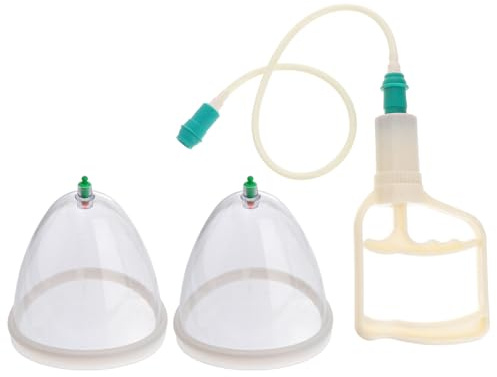 COLLBATH Negative Pressure Vacuum Cupping Device for Back Neck Massage and Circulation Improvement Manual Body Massage Tool with Strong Suction 2 Pieces with Handle