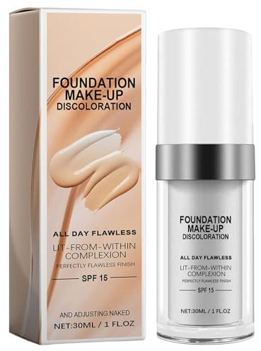 Farbwechsel Grundierung,Farbwechselnde Foundation Für Reife Haut Flüssige Grundierung Lang Anhaltender Makeup Halt Foundation, Anpassung Nackt, Leichtgewicht