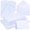 moinkerin 50x Klappkarten blanko mit Umschlägen (250g/m² A6) + 50x C6-Briefumschläge | Kraftpapier Umschlag Set für Hochzeitskarten, DIY Einladungen, Geburtstag & Weihnachtsgrüß （ Weiß）