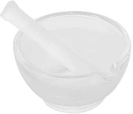 PartyKindom Medicine Practical Glass Mortar Pestle Laboratory Mill Portable Sugar Grinder Tool Set