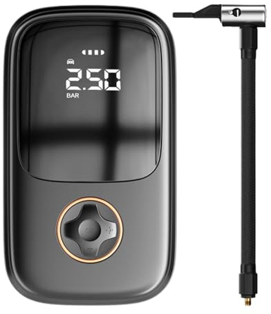Pompe à vélo de route, pompe de pneus de voiture sans fil - USB Charging Intelligent Tire Inflateur - Compresseur d'air portable avec éclairage LED Accessoires de soins de voiture multimode pour l'aut