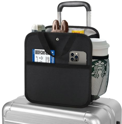 XZEETOP Cup Holder for Luggage Large Capacity Drink Carrier, black, L