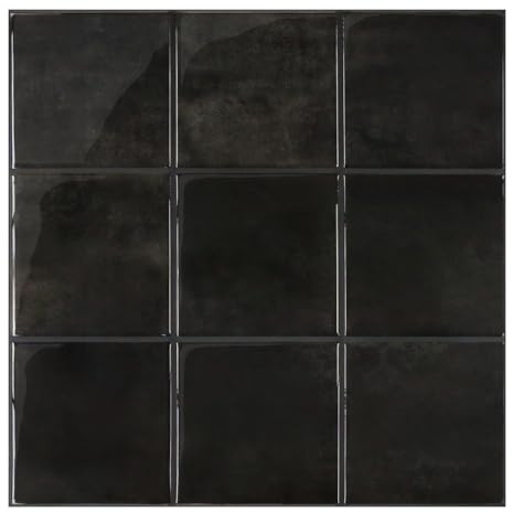 COMSTICKC Upgrade Dickere Klebefliesen Küche Schwarz, 10 Stück, 3D Fliesenaufkleber Selbstklebend Fliesen 3d Wandpaneele Wandfliesen Küchenfliesen Selbstklebend Küchenrückwand Bad, 30,5 × 30,5 cm