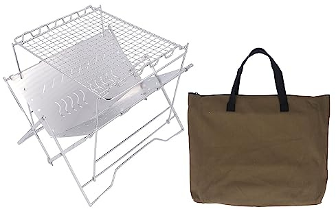 Barbeque-Grill, zusammenklappbar, stabile Basis, Holzkohlegrill aus Edelstahl für Outdoor-BBQ-Camping