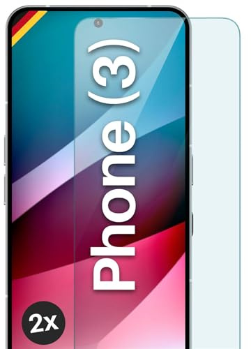 moex Schutzfolie für Nothing Phone (3) Glas 9H Härte, gehärtetes Schutzglas, Panzer Schutz Glas Displayschutz Folie, kompatibel mit jeder Handy Hülle, ShockProtect 2 Stück