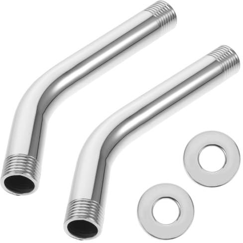 Abaodam 2 Stück Duschkopf Verlängerung Edelstahl Duscharm mit G1/2 Gewinde | 15cm Wandmontiertes Verlängerungsrohr für Handbrause und Regendusche Stabiles Badzubehör für ein Verbessertes Duscherlebnis