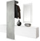 Vladon Garderobe Wandgarderobe Carlton Set 1, Made in Germany, Korpus in Weiß matt/Paneel in Beton Oxid Optik