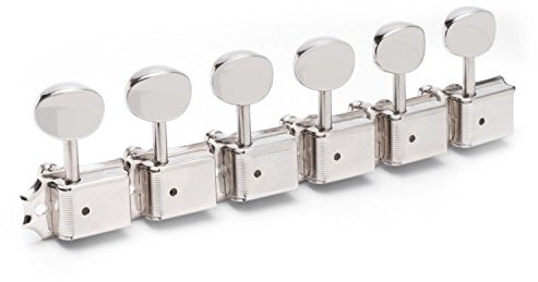 Gotoh Locking Vintage Oval Knauf Linkshänder, 6 Tuner, Nickel