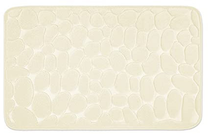 WohnDirect Set 2 teilig Badezimmerteppich mit Memory Foam - Rutschfester Badteppich - Badematte waschbar & schnelltrocknend - auch ideal als Duschvorleger - Badvorleger 50 x 80 cm - Beige