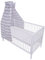 Amilian Baldachin für Babybett Vollstoffhimmel 100% Baumwolle (Made in EU) Betthimmel für Baby Zimmer Stubenwagen Babywiege Kinderbett Kinderzimmer Deko Bettvorhang - Elefant Grau - Vollstoffhimmel