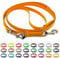Mehrfach verstellbare BioThane Führleine, 19mm breit, 5m lang, Pastell-Orange, genäht, Doppelleine