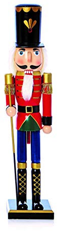 Premier Decorations Large 60 Centimeter Wooden Nutcracker Various Designs and Colours (Red)