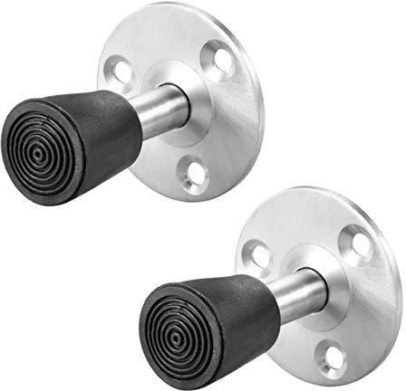 sourcing map Door Stopper Stop Bumper Wall Protector Sound Dampening Wall Mount w Rubber Tip 50mm Long 2pcs
