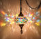 DEMMEX Lampada a sospensione a mosaico turco marocchino, lampada da soffitto con catena da 4,5 metri e spina, fatta a mano, prodotta in Turchia (multicolore)