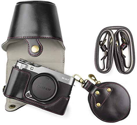 Kinokoo Étui pour appareil photo Fujifilm X-A7 et objectif 15-45 mm avec bandoulière Noir