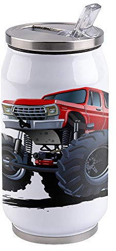 14oz Stainless Steel Tumbler with Lid & Straw-Double Wall Vacuum Insulated Travel Mug,Tractors Monster Truck Water Bottle Coffee Beverage Drinks Cup for Adults Kids