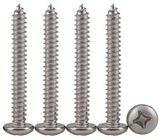 Drenky M5X40 50PCS Phillips Pan Head Screws 304 Stainless Steel Self-Tapping Screws Self-Drilling Wood Screws Standard Cross Groove Full Thread Woodworking Fastener